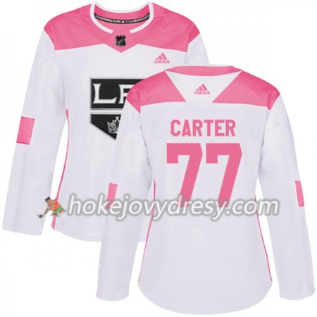 Dámské Hokejový Dres Los Angeles Kings Jeff Carter 77 Bílá 2017-2018 Adidas Růžová Fashion Authentic